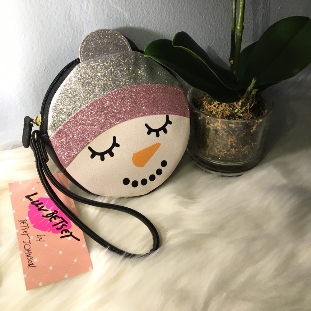 Betsey Johnson Snowman Coin Purse/Wristlet